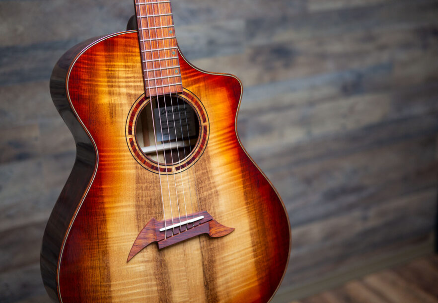 Redefining The Thinline Acoustic Guitar: The New Made In Bend, Breedlove  Premier Concert Thinline Edgeburst CE